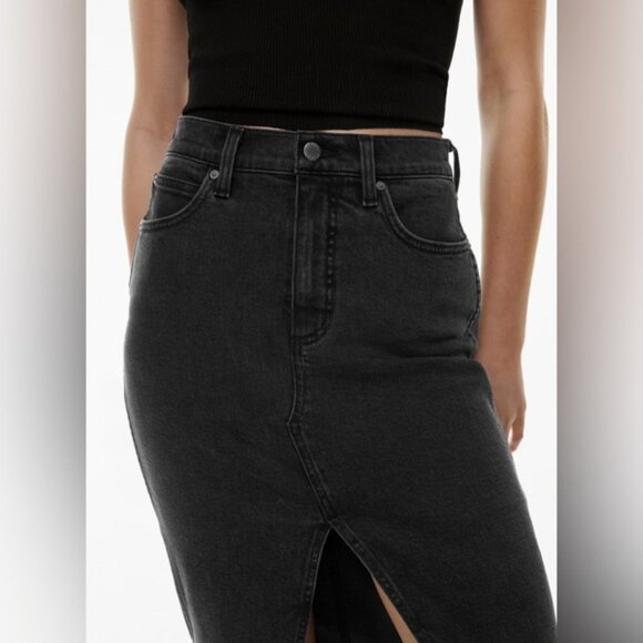 DENIM FORUM ARITZIA 90s Halle Skirt Midi Denim Black Size 29 - Picture 13 of 13